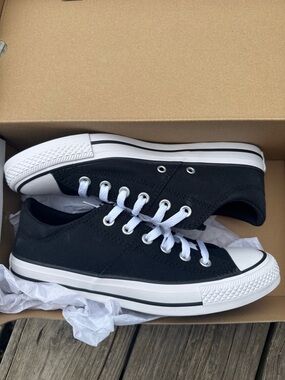 Converse Black and White Low-Top Canvas Sneakers - Women's